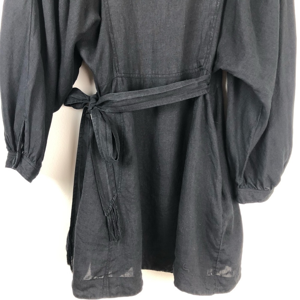 Free People- Carino Dress in Black 100% Linen size: S - Picture 14 of 14